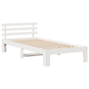 vidaXL Ágykeret fejtámlával Fehér 75 x 190 cm Tömör fenyőfa