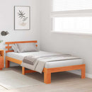 vidaXL Ágykeret fejtámlával Faggyú barna 75 x 190 cm Tömör fenyőfa