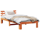 vidaXL Ágykeret fejtámlával Faggyú barna 75 x 190 cm Tömör fenyőfa