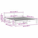 vidaXL Ágykeret fejtámlával Fehér 200 x 200 cm Tömör fenyőfa