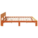 vidaXL Ágykeret fejtámlával Faggyú barna 200 x 200 cm Tömör fenyőfa