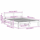 vidaXL Ágykeret fejtámlával Természetes 150 x 200 cm Tömör fenyőfa