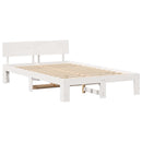 vidaXL Ágykeret fejtámlával Fehér 120 x 200 cm Tömör fenyőfa