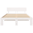 vidaXL Ágykeret fejtámlával Fehér 120 x 200 cm Tömör fenyőfa