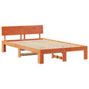 vidaXL Ágykeret fejtámlával Faggyú barna 120 x 200 cm Tömör fenyőfa