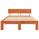 vidaXL Ágykeret fejtámlával Faggyú barna 120 x 200 cm Tömör fenyőfa