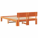 vidaXL Ágykeret fejtámlával Faggyú barna 135 x 190 cm Tömör fenyőfa