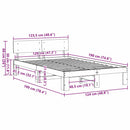 vidaXL Ágykeret fejtámlával Fehér 120 x 190 cm Tömör fenyőfa