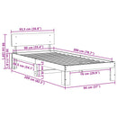 vidaXL Ágykeret fejtámlával Természetes 90 x 200 cm Tömör fenyőfa