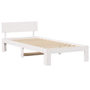 vidaXL Ágykeret fejtámlával Fehér 90 x 200 cm Tömör fenyőfa