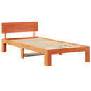 vidaXL Ágykeret fejtámlával Faggyú barna 90 x 200 cm Tömör fenyőfa