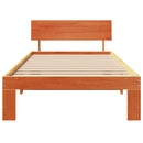 vidaXL Ágykeret fejtámlával Faggyú barna 90 x 200 cm Tömör fenyőfa