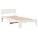 vidaXL Ágykeret fejtámlával Fehér 80 x 200 cm Tömör fenyőfa