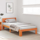 vidaXL Ágykeret fejtámlával Faggyú barna 90 x 190 cm Tömör fenyőfa
