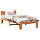 vidaXL Ágykeret fejtámlával Faggyú barna 90 x 190 cm Tömör fenyőfa