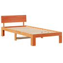 vidaXL Ágykeret fejtámlával Faggyú barna 90 x 190 cm Tömör fenyőfa
