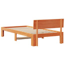 vidaXL Ágykeret fejtámlával Faggyú barna 90 x 190 cm Tömör fenyőfa