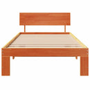 vidaXL Ágykeret fejtámlával Faggyú barna 90 x 190 cm Tömör fenyőfa