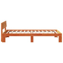 vidaXL Ágykeret fejtámlával Faggyú barna 90 x 190 cm Tömör fenyőfa