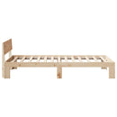 vidaXL Ágykeret fejtámlával Természetes 75 x 190 cm Tömör fenyőfa