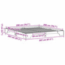 vidaXL Ágykeret Faggyú barna 200 x 200 cm Tömör fenyőfa