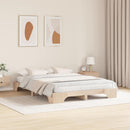 vidaXL Ágykeret Természetes 150 x 200 cm Tömör fenyőfa
