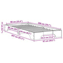 vidaXL Ágykeret Faggyú barna 90 x 200 cm Tömör fenyőfa
