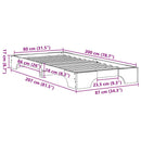 vidaXL Ágykeret Természetes 80 x 200 cm Tömör fenyőfa