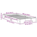 vidaXL Ágykeret Faggyú barna 90 x 190 cm Tömör fenyőfa
