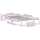 vidaXL Ágykeret Természetes 75 x 190 cm Tömör fenyőfa