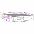 vidaXL Ágykeret Fehér 200 x 200 cm Tömör fenyőfa