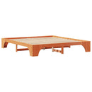 vidaXL Ágykeret Faggyú barna 200 x 200 cm Tömör fenyőfa