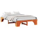 vidaXL Ágykeret Faggyú barna 140 x 190 cm Tömör fenyőfa