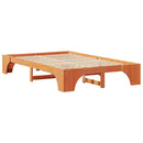 vidaXL Ágykeret Faggyú barna 140 x 190 cm Tömör fenyőfa