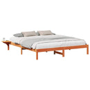 vidaXL Ágykeret Faggyú barna 200 x 200 cm Tömör fenyőfa