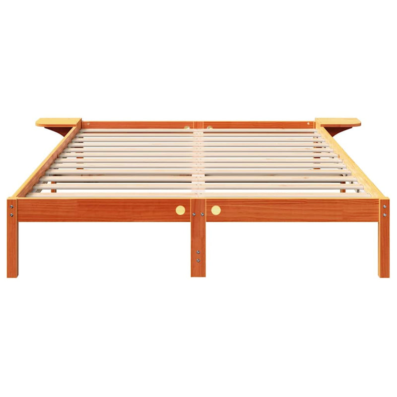 vidaXL Ágykeret Faggyú barna 160 x 200 cm Tömör fenyőfa