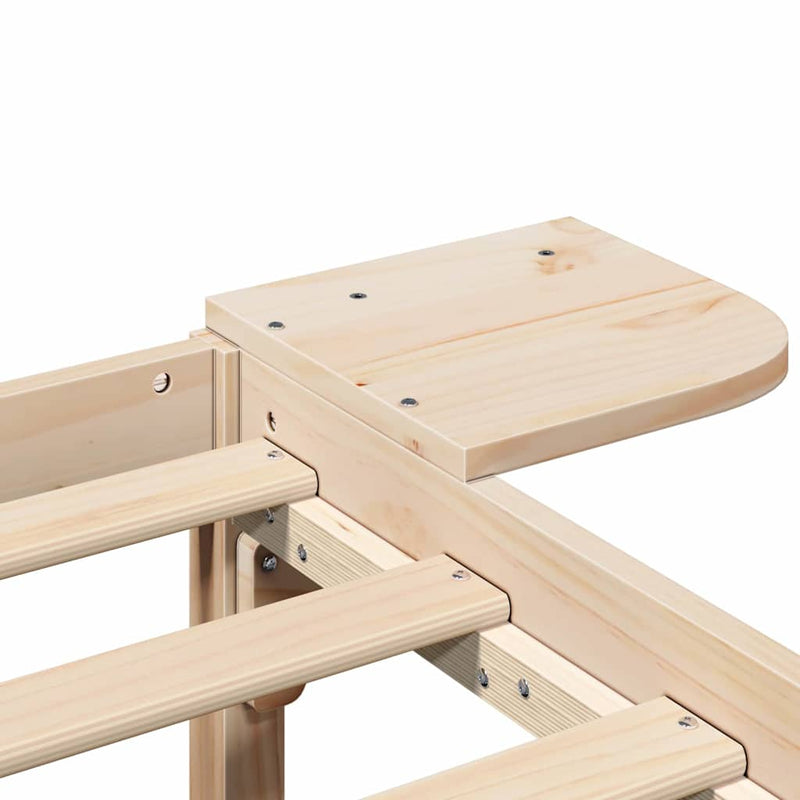 vidaXL Ágykeret Természetes 150 x 200 cm Tömör fenyőfa