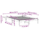 vidaXL Ágykeret Természetes 150 x 200 cm Tömör fenyőfa