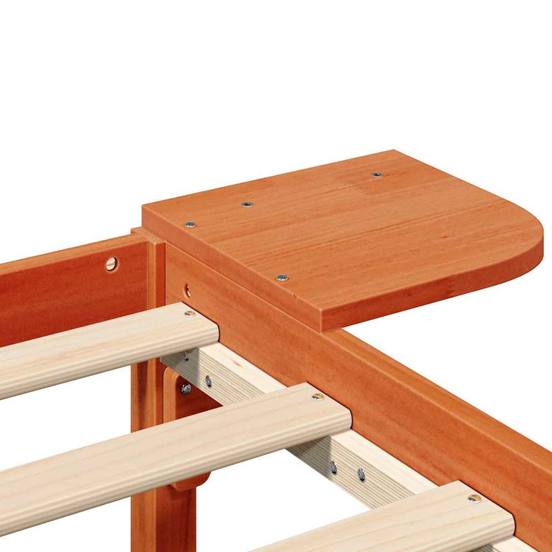 vidaXL Ágykeret Faggyú barna 140 x 200 cm Tömör fenyőfa