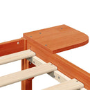 vidaXL Ágykeret Faggyú barna 135 x 190 cm Tömör fenyőfa