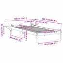 vidaXL Ágykeret Fehér 100 x 200 cm Tömör fenyőfa