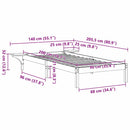 vidaXL Ágykeret Természetes 90 x 200 cm Tömör fenyőfa