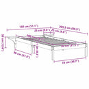 vidaXL Ágykeret Természetes 80 x 200 cm Tömör fenyőfa