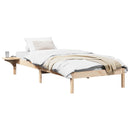 vidaXL Ágykeret Természetes 75 x 190 cm Tömör fenyőfa