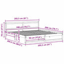 vidaXL Ágykeret fejtámlával Faggyú barna 200 x 200 cm Tömör fenyőfa