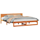 vidaXL Ágykeret fejtámlával Faggyú barna 180 x 200 cm Tömör fenyőfa