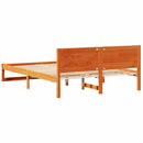 vidaXL Ágykeret fejtámlával Faggyú barna 160 x 200 cm Tömör fenyőfa