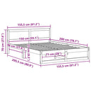 vidaXL Ágykeret fejtámlával Természetes 150 x 200 cm Tömör fenyőfa
