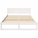 vidaXL Ágykeret fejtámlával Fehér 150 x 200 cm Tömör fenyőfa