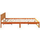 vidaXL Ágykeret fejtámlával Faggyú barna 150 x 200 cm Tömör fenyőfa